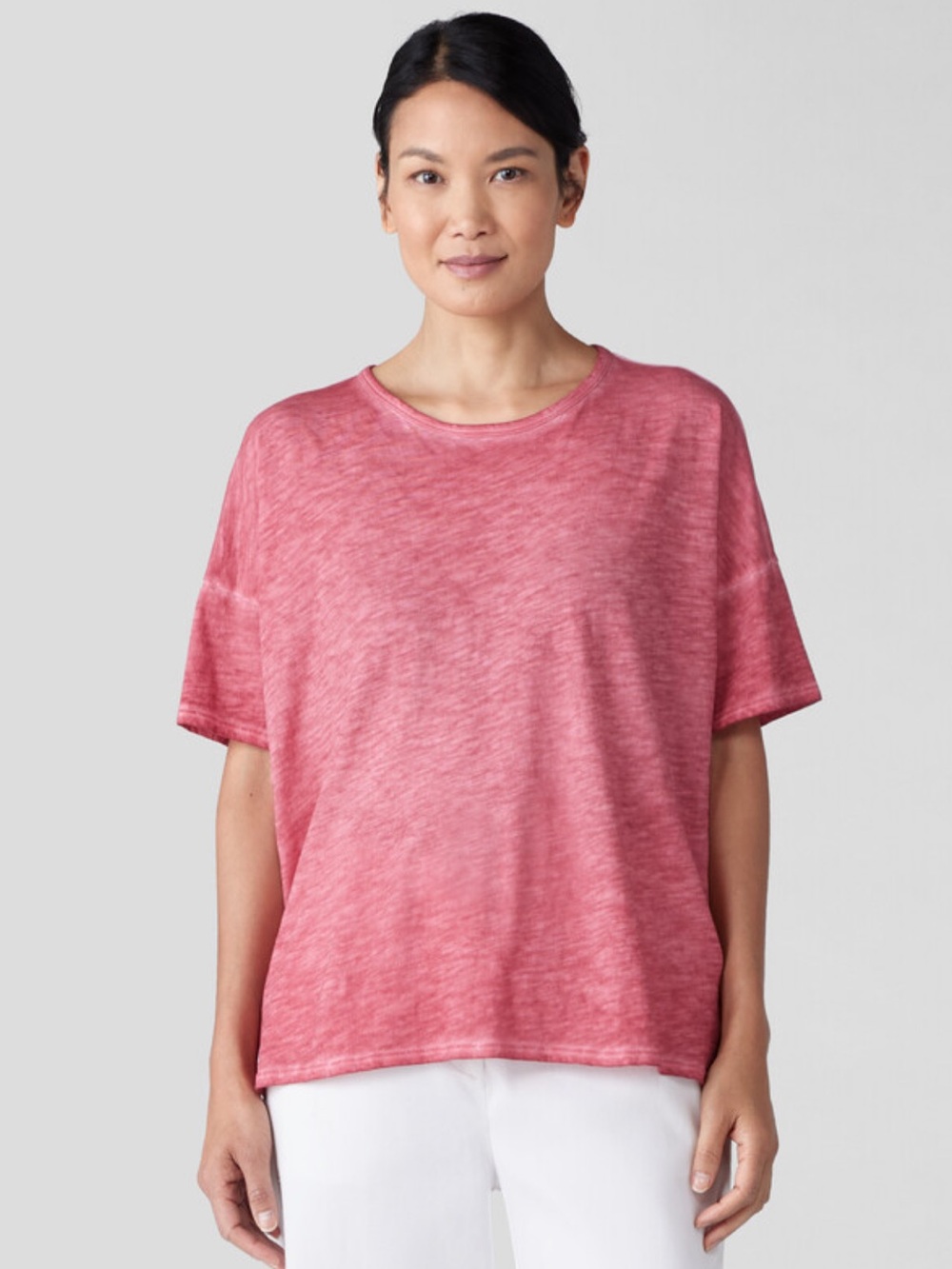 Organic Cotton Hazy Slub Crew Neck Tee Boxy Fit